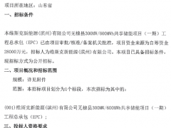 1.4元/Wh！山東100MW/200MWh共享儲能EPC招標(biāo)